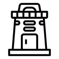 Iceland tower heritage icon outline . Norse architecture vector