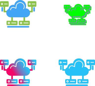 nube base de datos icono diseño vector