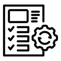 Checklist icon with settings gear illustration vector