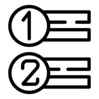 Numbered list icons with lines vector