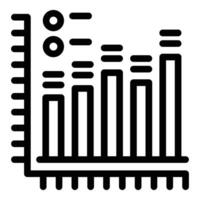 Black and white bar graph icon vector