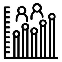 Stylized icon depicting increasing population through a bar graph with human figures vector