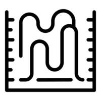 simplista monocromo icono presentando un resumen diseño con ondulante líneas y medición garrapatas vector