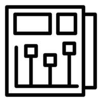 Simplistic black and white icon representing a circuit board layout vector