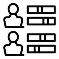 Two minimalist icons representing candidate selection with checkboxes for comparison or voting vector