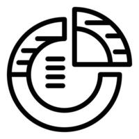 Black and white circular diagram icon vector