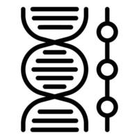 Black and white icon of a dna double helix structure, ideal for scientific themes vector