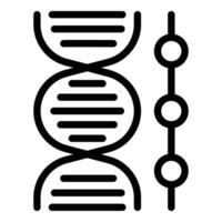 Black and white icon of a dna double helix structure, ideal for scientific themes vector