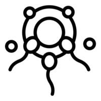 Simple black and white illustration of a circular network motif with connected nodes vector