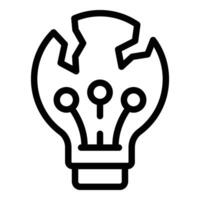 Startup idea failure icon outline . New project crisis vector