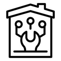 Digital home solutions icon outline . Smart installation vector