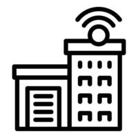 WIFI home control icon outline . Smart house installation vector