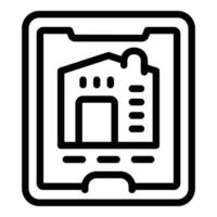 Internet of things home icon outline . Smart tech development vector