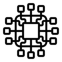 Home control systems icon outline . Artificial intelligence vector