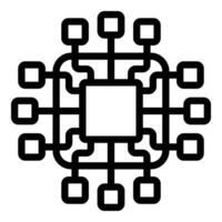 Home control systems icon outline . Artificial intelligence vector