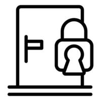 Smart door lock icon outline . Innovative home security vector