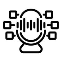 Home voice controller icon outline . Indoor virtual assistant vector
