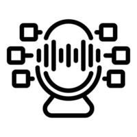 Home voice controller icon outline . Indoor virtual assistant vector