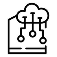 Robotic house system icon outline . Smart indoor installation vector