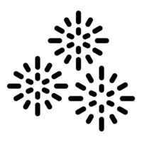 Black and white simple firework silhouettes vector