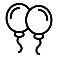 Pair of balloons line art illustration vector