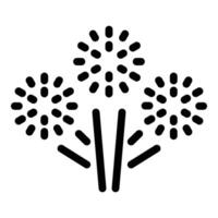 Black and white firework icon vector