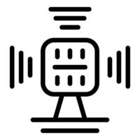 Tech enabled home system icon outline . Digitalized household service vector