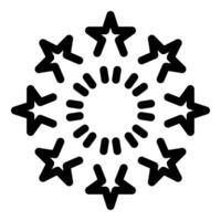 Black and white illustration of stars arranged in a circular pattern, suitable for icons and decorations vector
