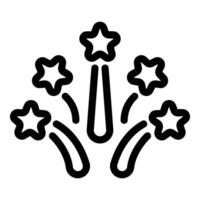 Black line icon of sparkling fireworks suitable for festive design elements vector