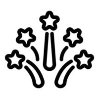 Black line icon of sparkling fireworks suitable for festive design elements vector