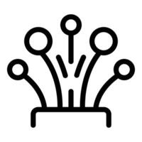 Black line art icon representing digital innovation with abstract circuit connections vector