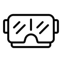 Black line icon of a virtual reality headset on a white background, representing vr technology vector