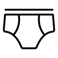 Black line icon of men's underpants on a white background, suitable for various design purposes vector