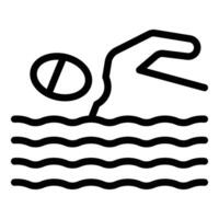 Black and white line art of a person swimming, ideal for use in sports and aquatic themes vector