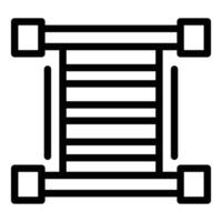 Black and white icon of a scroll or parchment vector