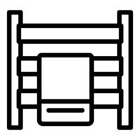 Icon of a wooden bunk bed in outline style vector