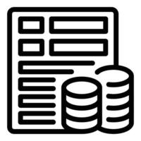 Financial report icon with stacked coins vector