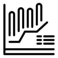 Line graph icon for business analysis vector