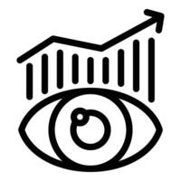 Vision for growth eye with rising graph icon vector