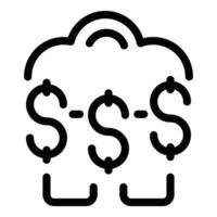 Cloud computing cost concept icon vector