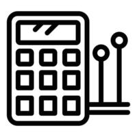 calculadora y línea grafico icono vector