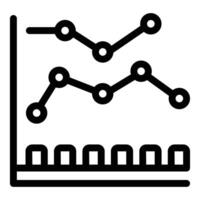 Clean and straightforward icon depicting an increasing and decreasing line graph vector