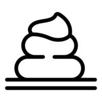 Simplified line drawing of cream swirl icon vector