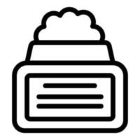 Black and white line art of a traditional desktop printer icon for design use vector