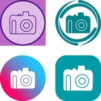 Unique DSLR Camera Icon Design vector