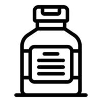 Black and white line art of a medicine bottle, suitable for pharmacy and healthcare designs vector