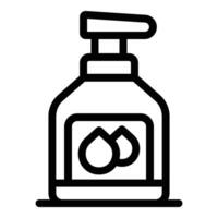 mano desinfectante botella línea icono vector