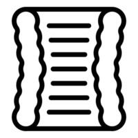 Black and white icon of a scroll vector