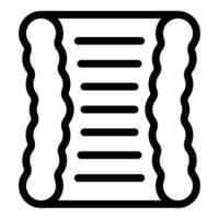 Black and white icon of a scroll vector