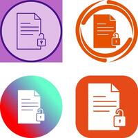 Unlock Documents Icon Design vector